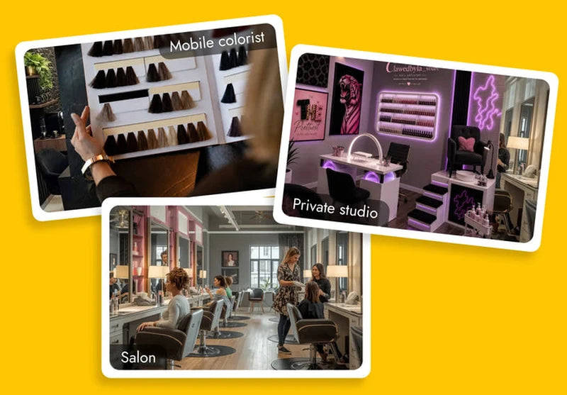 Mobile colorist, private studio and salon